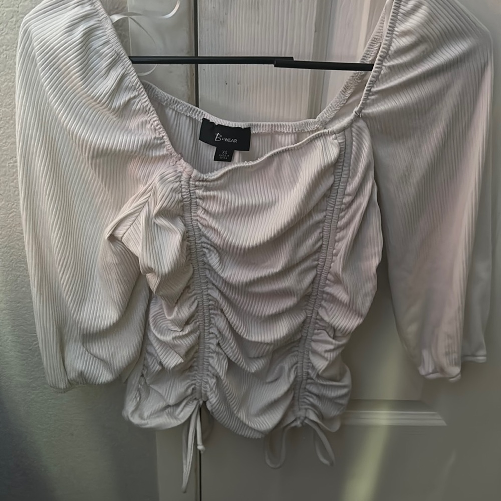 white off shoulder crop top